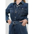 thumbnail image 4 of Banny Jeans ® Dark Blue Denim jumpsuits for women Loose Fit Short Sleeve Belted Collared Neck Button down Womens jumpsuits, 4 of 5