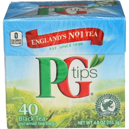 PG Tips Premium Black Tea, England's #1 Tea, Tea Bags 40 Count Box