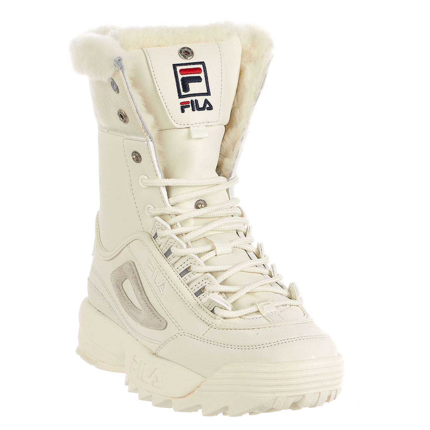 womens fila disruptor shearling athletic shoe