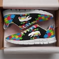 thumbnail image 3 of Autism Shoes Women Men Running Sneakers Autism Awareness Puzzle Print Tennis Walking Shoes White Size 10, 3 of 5