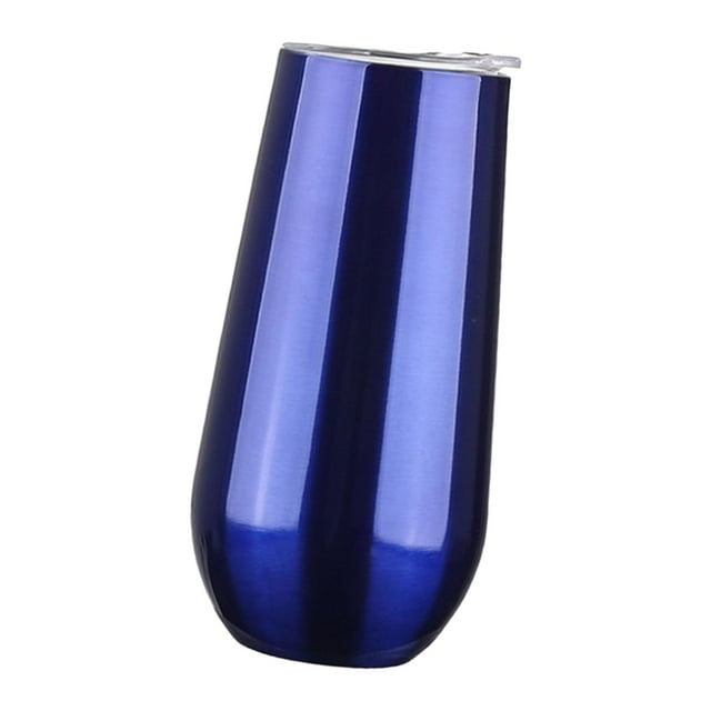 Vaso de vino de acero inoxidable de 6 oz con aislamiento al vacío, vaso térmico para café Azul