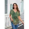 thumbnail image 3 of Zeagoo Women's Boho T-Shirts V-Neck Loose Basic Tee Button Comfy Shirts Casual Daily Wear, 3 of 8