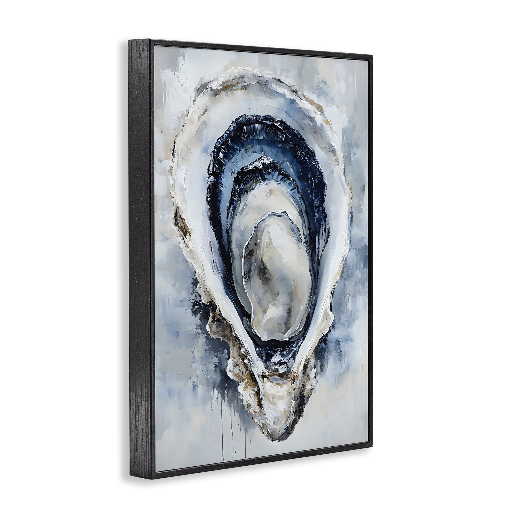 Stupell Industries Blue Oyster Shell Interior Black Framed Giclee Art, design by Creative Studio