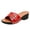 Red, variant on Women's Belt Buckle Studded Slippers Open Toe Platform Thick Sole Chic Slides for Summer Beach Vacation Casual Street Style Glamorous Sandals