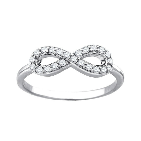 925 Sterling Silver Womens Cubic Zirconia Size 7 Infinity Fashion Ring Band Ring for Women and Men