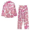 thumbnail image 2 of Renewold 2 PCS Women Valentine's Day Pajama Set Size 4XL Pink Hearts Pullover Loungewear Outfits Skin Friendly Loose Fitting Button Sleepwear for Fall Spring Winter, 2 of 6