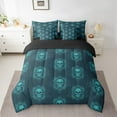 thumbnail image 2 of Manfei Boys Girls Abstract Skull Twin Bedding Sets 7-Piece,Vintage Gothic Style Bedding Comforter Set Microfiber,Hippie Floral Damask Breathable Sheet Sets,Lightweight Room Decor, 2 of 6
