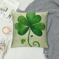thumbnail image 2 of COMIO AVOIN Watercolor Shamrock Lucky Clover Throw Pillow Cover, St Patricks Day Cushion Case Decoration for Sofa Couch, 2 of 5