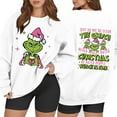 thumbnail image 2 of Womens Christmas Oversized Sweatshirt Long Sleeve Funny Cute Xmas Crewneck Pullover 2-White S 1, 2 of 5