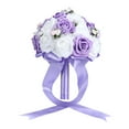 thumbnail image 1 of Ramo de boda artificial simulación nupcial sosteniendo flores decoración boda suministros púrpura, 1 of 8