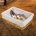 thumbnail image 2 of Clispeed Handwoven Wicker Basket with Washable Liner Multipurpose Storage for Home and Office, 2 of 10
