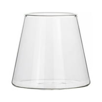 Glass Cups Set of 4 for Kitchen Drinking Glasses Elegant Conical Short Tumbler Whisky Glassware for Beer,Milk,Cocktail,Juice,9.87oz,Dishwasher Safe