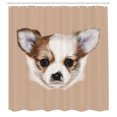 thumbnail image 3 of Ambesonne Animal Shower Curtain, Little Furry Friend, 69"Wx84"L, Pale Caramel Warm Taupe, 3 of 5