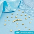 thumbnail image 2 of 64pcs 14K Gold Star Beads 4 Sizes Brass Star Spacer Beads Long Lasting Loose Beads, 2 of 6