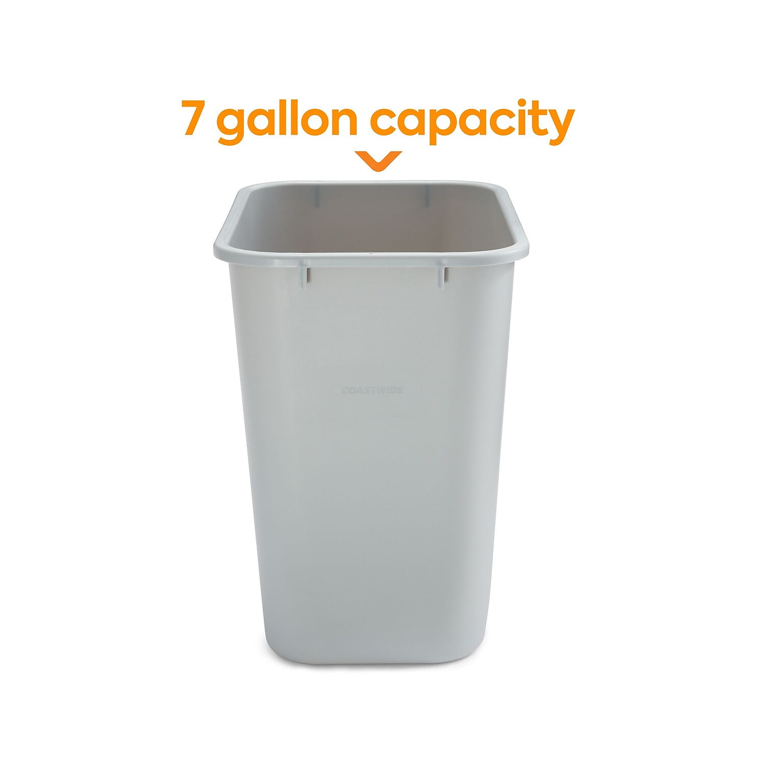COASTWIDE Professional 7 Gal Gray Soft Plastic Indoor Garbage Can