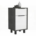 thumbnail image 3 of Smokey Oak/White 27” H Nightstand with Drawer & Cabinet Storage, 3 of 6