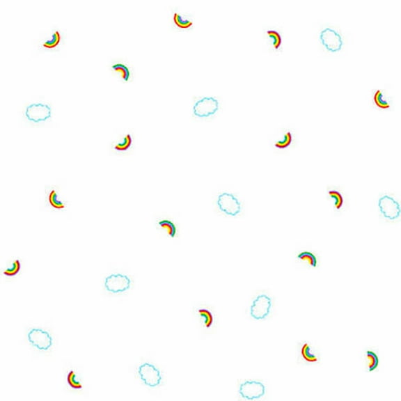 Blank Quilting Lower the Volume Rainbows White Cotton Fabric By The Yard