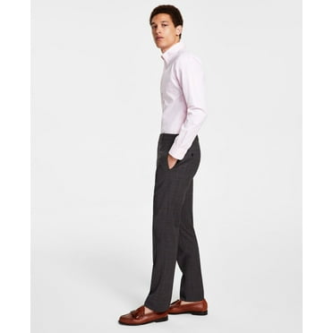 B by Brooks Brothers Men's Stretch Wool Suit Dress Pant 36 x 30 Brown Plaid