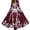 Wine, variant on Halloween Dresses for Women, Long Sleeve V Neck Dress with Skeleton Rose Print, Flowy A Line Swing Dress for Holiday Party Halloween Gifts