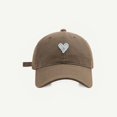 thumbnail image 4 of Yuanlong Unisex Baseball Cap Heart Embroidered Cap Soft Top Adjustable Sizes Stylish Minimalist Hiking Headwear, 4 of 4