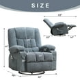 thumbnail image 3 of JONPONY Oversize Recliner Chair, Swivel Rocker Recliner Chair for Adults, Upholstered Manual Recliner with Side Pockets,Massage Swivel Rocker Recliner Chair for Living Room, Blue, 3 of 13