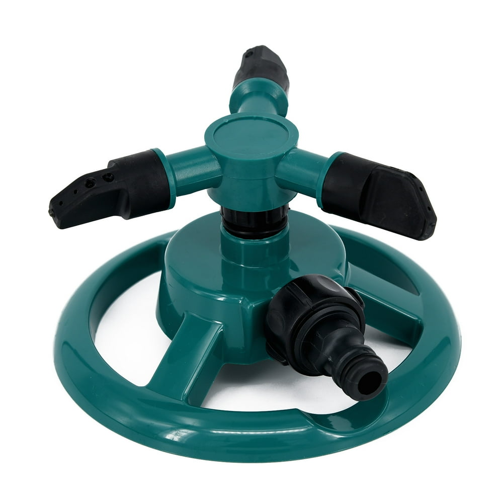 360° Lawn Circle Rotating Water Sprinkler 3 Nozzle Garden Pipe Hose