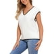 thumbnail image 4 of INSPIRAR CHIC Chaleco de Mujer Cuello en V Uniforme Escolar Sin Mangas Suéter de Punto Color Contrastante M Blanco, 4 of 6