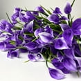 thumbnail image 2 of Morttic 18 Pcs Calla Lily Artificial Flowers Plants Indoor Outdoor Decorations,UV Resistant Faux Fake Plants Plastic Spring Flower Outside Hanging Planter Home Kitchen Garden Porch (Puprle), 2 of 16