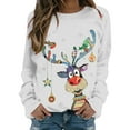 thumbnail image 1 of Femmes de Noël Sweatshirt à Manches Longues Fermeture Cardigan Mi Longueur Veste Vacances Noël Outwear Imprimé Mode Pull Col Rond Chaud Pull, 1 of 4