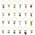thumbnail image 2 of 24 Style Summer Theme Wine Glass Charms Flower Fruit Goblet Drink Markers Tags with Hoop Rings and Beads for Cocktail Champagne Tasting Party Favors Decoration Supplies Gifts, 2 of 9