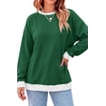 thumbnail image 3 of Fantaslook Color Block Sweatshirts for Women Crewneck Long Sleeve Oversized Pullover Tops Casual Fall Outfits, 3 of 8
