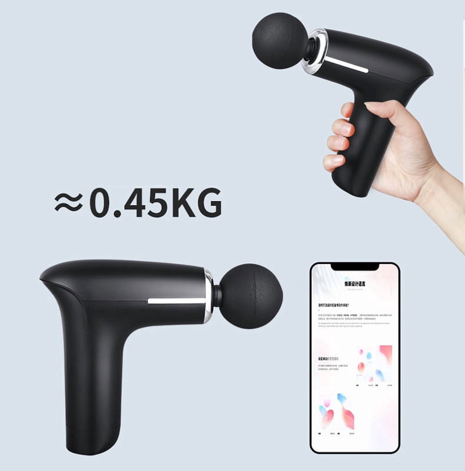 Portable Myofascial Percussion Massage Gun Deep Tissue Muscle Relax Device with 4 Replaceable Massage Heads