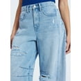 thumbnail image 4 of Scoop Women’s and Women's Plus High-Rise Ankle Barrel Jeans with Distressed Details, Sizes 0-26, 4 of 6