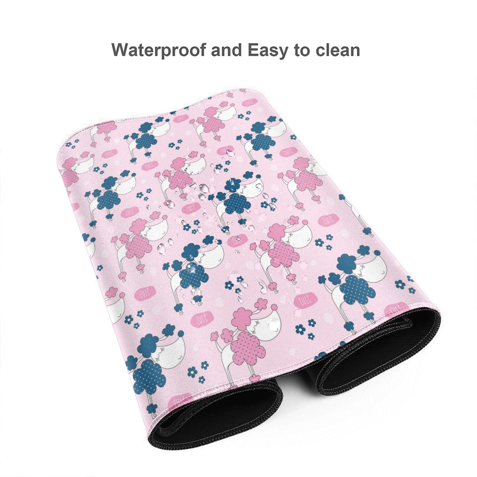 Kdxio Cartoon Poodle Dog Print Large Gaming Mouse Pad,Non-Slip Base,Water Resist Keyboard Pad for Gamer,Office & Home,29.5 x 15.8 in