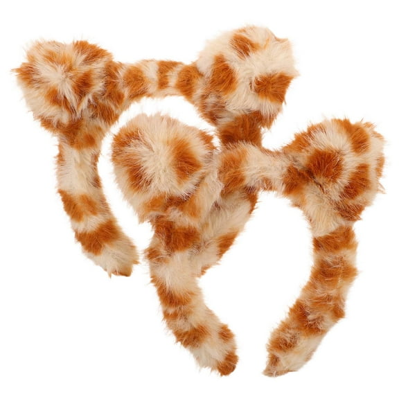 TABLZONE 2-Pack Leopard Print Cat Ear Headbands Stretchy Material Comfortable for Spa, Parties, and Everyday Use