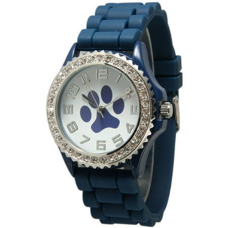Women's Rhinestone Silicone Paw Watch
