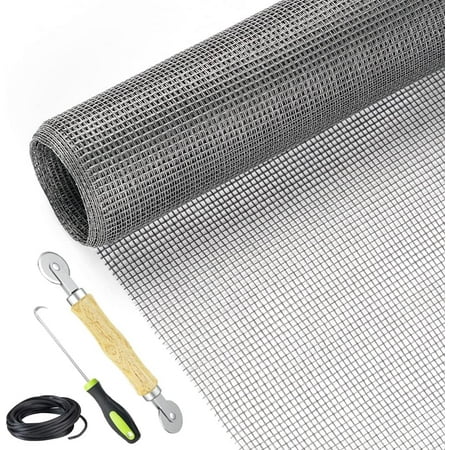 Crday Screen Repair Kit Easy Diy Project 36 X 90 Fiberglass Mesh With Rolling Tool And Retainer Spline Replacement For Windows Sliding Doors Patio Screens Screen Repair Kit Easy Diy Project, How To Install Patio Screen Mesh