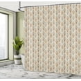 thumbnail image 4 of Ambesonne Art Deco Shower Curtain, Oval Floral Shapes Art, 69"Wx84"L, Pale Teal Taupe Umber, 4 of 4