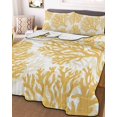 thumbnail image 3 of Quilts Twin XL Size, Yellow Coral Soft Comforter Bedding Set for Bed, Coastal Summer Ocean Nautical Sea Lightweight Quilted Bedspread with Pillow Cover(2 Pieces) for All Season, 68x98 Inch, 3 of 9