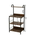 thumbnail image 5 of Multifunctional kitchen shelf, shelf with 8 hook microwave ovens, kitchen shelf with adjustable feet on 4 layers. (Rustic Brown), 5 of 5