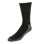 Wrangler Men's Cushion Crew Socks, Work Socks for Men, Black, 6 Pack