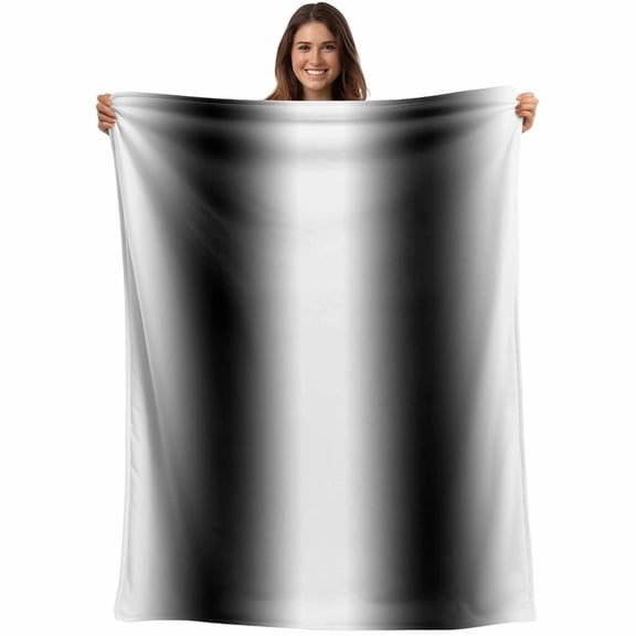 White Black Blanket Soft Cozy Warm Throw Blanket for Couch, Plush Fuzzy Flannel Fleece Blankets for Sofa, Modern Gradient Vertical Stripes Geometric Bed Blankets Lightweight Gifts for Women, 40"x50"