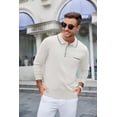 thumbnail image 3 of COOFANDY Mens Knit Polo Shirts Long Sleeve Ribbed Textured Polo Shirt Lightweight Casual Golf Shirts Collared T Shirt, 3 of 6