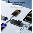 thumbnail image 5 of Aioneus Portable Charger, 10000mAh Power Bank with Built in Cable (22.5W Output + 18W Input) Fast Charging Battery Pack for iPhone Samsung, 5 of 10