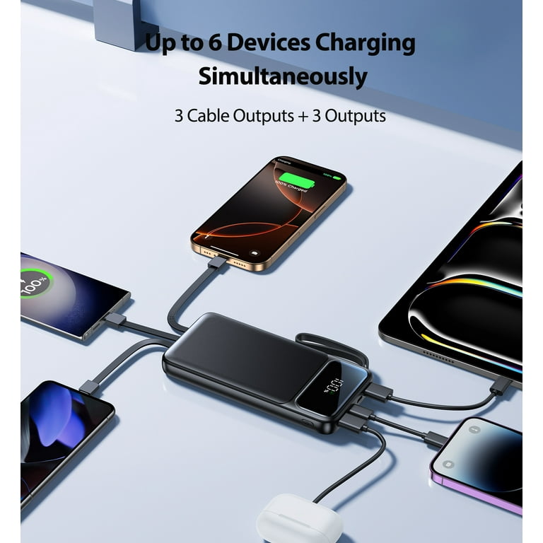 10000mAh Slim Portable Charger Power Bank with Built-in USB