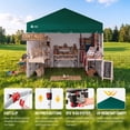 thumbnail image 3 of CROWN SHADES 10X10 Comercial Instant Canopy Pop Up Tent with Center Lock 4 Sidewalls Sto'N Go Bag Forest Green, 3 of 10