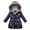 Dark Blue, variant on Girls' Outerwear Jackets Girls' Down Hooded Jacket Fill Down Insulated, Water Repellent, Zip Pockets Size 9-10 (Grey,9-10 Years)