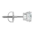 thumbnail image 3 of 14K Solid White Gold Stud Earrings | Round Cut Cubic Zirconia | Screw Back Posts | 1.5 CTW | With Gift Box | Everyday Elegance, 3 of 10