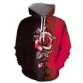 thumbnail image 4 of Women Hoodies Clearance Women's Hoodie Rose Printing Loose Casual Fashion Long Sleeve Sweatshirt Tops, 4 of 5