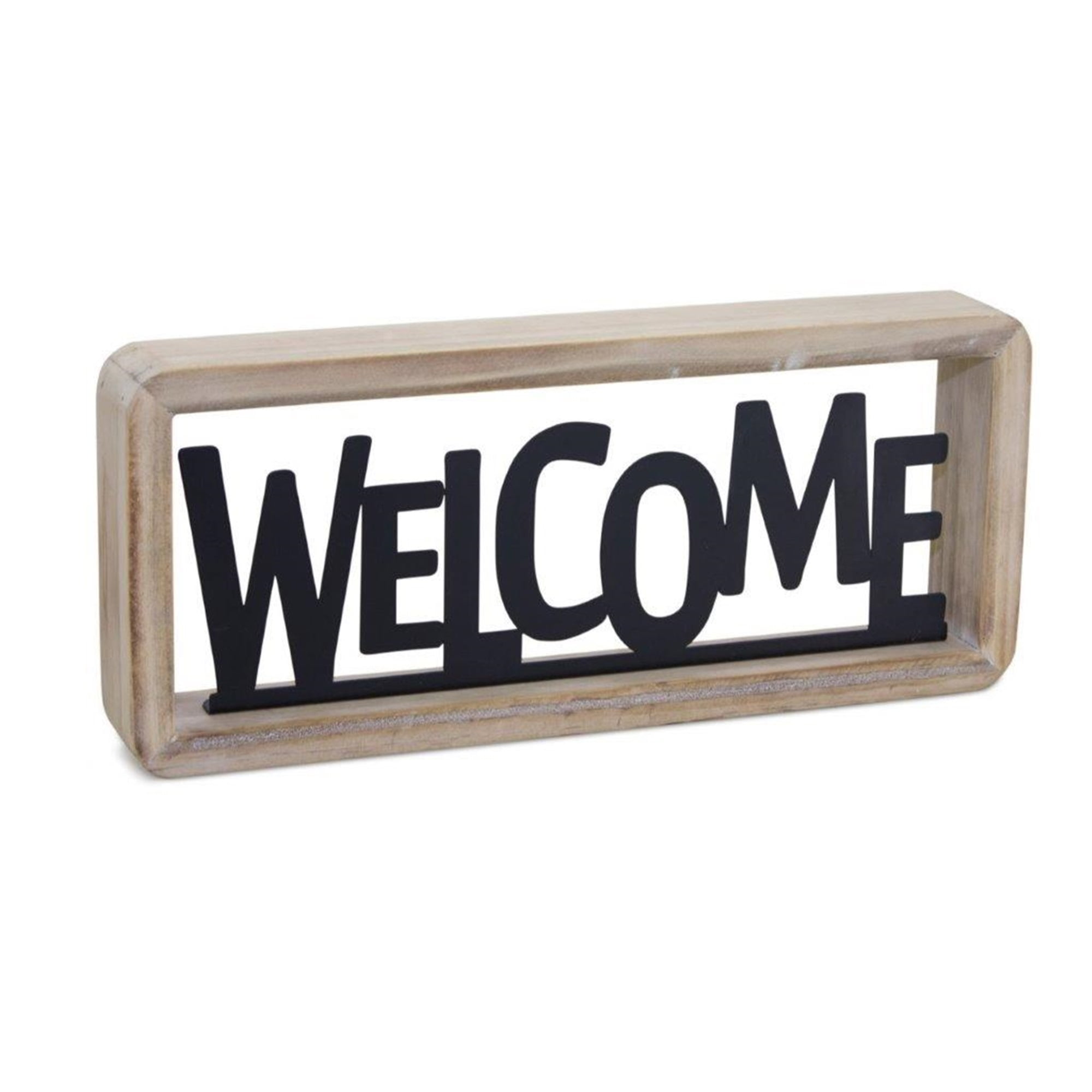 Welcome Sign 11.75"L x 5"H Wood/Metal